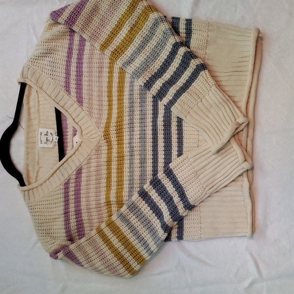 Hippie Rose striped v neck sweater - Picture 1 of 3